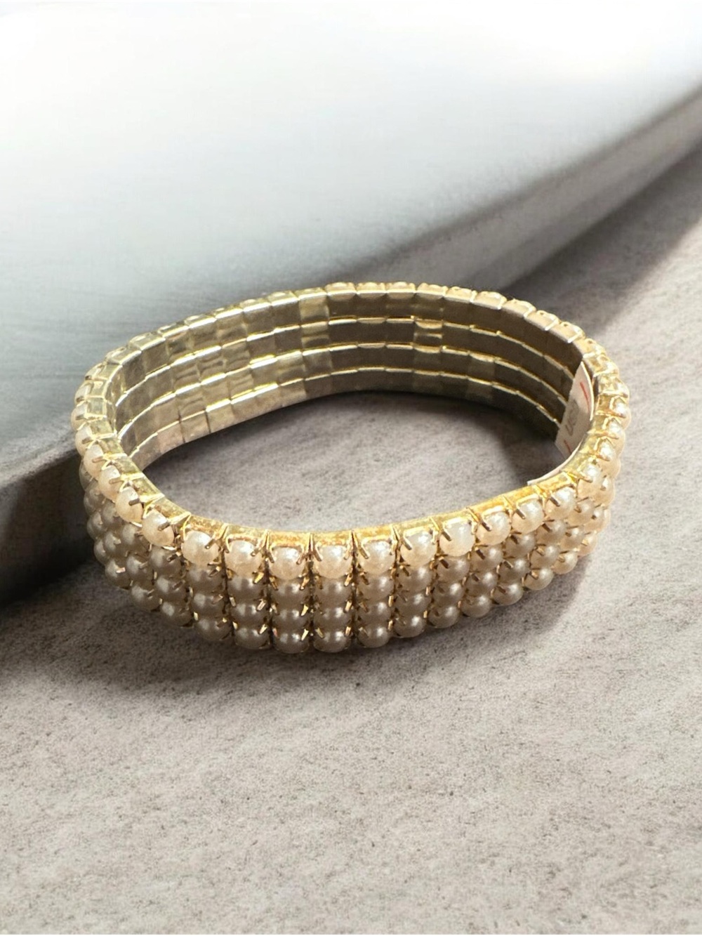 Gold Pearl Stretch Bracelet for Women
327